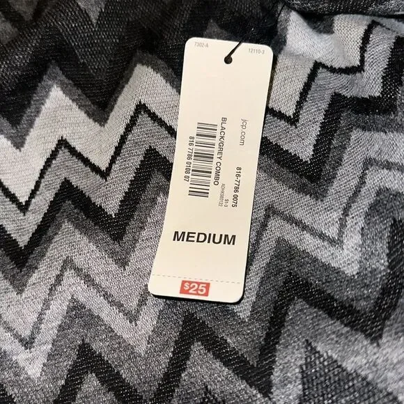 Worthington Zig Zag Gray Grey Black Pencil Skirt Medium M NWT - Picture 3 of 5